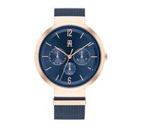 Tommy Hilfiger Montre Analogique Multifunction à Quartz pour Femme avec Bracelet Milanais en Acier Inoxydable Bleu Marin - 1782541