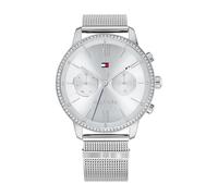 Tommy Hilfiger Montre Analogique Multifunction à Quartz pour Femme avec Bracelet Milanais en Acier Inoxydable Argenté - 1782301