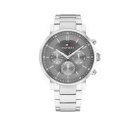 Tommy Hilfiger Montre Analogique Multifunction à Quartz pour Homme avec Bracelet en Acier Inoxydable Argenté - 1710604