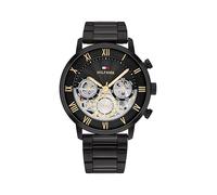Tommy Hilfiger Montre Analogique Multifunction à Quartz pour Homme avec Bracelet en Acier Inoxydable Noir - 1710706