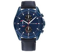 Tommy Hilfiger Montre Analogique Multifunction à Quartz pour Homme avec Bracelet en Cuir Bleu - 1791839