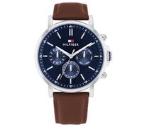 Tommy Hilfiger Montre Analogique Multifunction à Quartz pour Homme avec Bracelet en Cuir Marron - 1710585