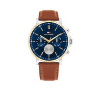 Tommy Hilfiger Montre Analogique Multifunction à Quartz pour Homme avec Bracelet en Cuir Marron - 1710703