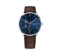 Tommy Hilfiger Montre Analogique Multifunction à Quartz pour Homme avec Bracelet en Cuir Marron Foncé - 1791508