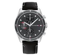 Tommy Hilfiger Montre Analogique Multifunction à Quartz pour Homme avec Bracelet en Cuir Noir - 1791838