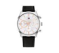 Tommy Hilfiger Montre Analogique Multifunction à Quartz pour Homme avec Bracelet en Cuir Noir - 1791941
