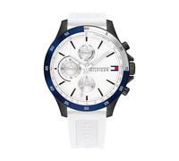 Tommy Hilfiger Montre Analogique Multifunction à Quartz pour Homme avec Bracelet en Silicone Blanc - 1791723