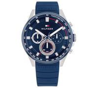 Tommy Hilfiger Montre Analogique Multifunction à Quartz pour Homme avec Bracelet en Silicone Bleu - 1791970