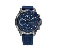 Tommy Hilfiger Montre Analogique Multifunction à Quartz pour Homme avec Bracelet en Silicone Bleu Marin - 1791721