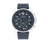 Tommy Hilfiger Montre Analogique Multifunction à Quartz pour Homme avec Bracelet en Silicone Couleur Bleu Tempête - 1710687