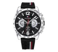 Tommy Hilfiger Montre Analogique Multifunction à Quartz pour Homme avec Bracelet en Silicone Noir - 1791473