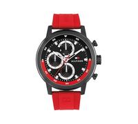 Tommy Hilfiger Montre Analogique Multifunction à Quartz pour Homme avec Bracelet en Silicone Rouge - 1792178
