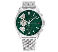 Tommy Hilfiger Montre Analogique Multifunction à Quartz pour Homme avec Bracelet milanais en Acier Inoxydable et en Piel