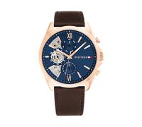 Tommy Hilfiger Montre Analogique Multifunction à Quartz pour Homme avec Bracelet milanais en Acier Inoxydable et en Piel