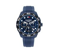 Tommy Hilfiger Montre Chronographe à Quartz avec Calendrier pour Homme avec Bracelet en Silicone Bleu Marin - 1792232