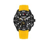 Tommy Hilfiger Montre Chronographe à Quartz avec Calendrier pour Homme avec Bracelet en Silicone Jaune - 1792235