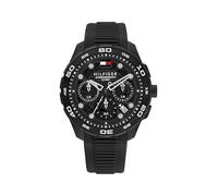 Tommy Hilfiger Montre Chronographe à Quartz avec Calendrier pour Homme avec Bracelet en Silicone Noir - 1792233