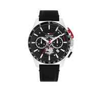 Tommy Hilfiger Montre Chronographe à Quartz Noir avec Bracelet en Cuir Noir - 1792258