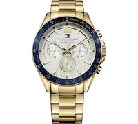 Tommy Hilfiger Montre Multifonction Quartz Homme 48mm - Bracelet en Acier Inoxydable Doré, Cadran Argenté Blanc, 3 sous-Cadrans, Résistante à l'eau 5ATM - 1791121