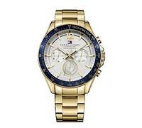 Tommy Hilfiger Montre Multifonction Quartz Homme - Cadran Argenté Blanc, 3 sous-Cadrans, Bracelet en Acier Inoxydable ou en Cuir, Résistante à l'eau 5ATM