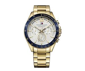 Tommy Hilfiger Montre Multifonction Quartz Homme - Cadran Argenté Blanc, 3 sous-Cadrans, Bracelet en Acier Inoxydable ou en Cuir, Résistante à l'eau 5ATM