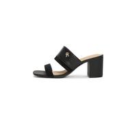 Sandales femmes Tommy Hilfiger LEATHER SUEDE BLOCK HEEL MULE Noir 37