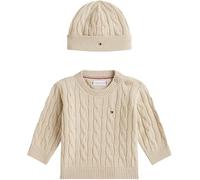 Tommy Hilfiger Newborn CABLE CREW WITH BEANIE KN0KN02158 BEIGE (Gulf Sand) 18 Month