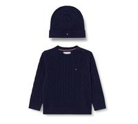 Tommy Hilfiger Newborn CABLE CREW WITH BEANIE KN0KN02158 BLUE (Dark Night Navy) 12 Month