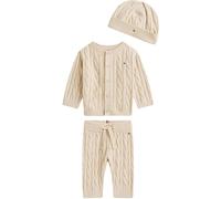 Tommy Hilfiger Newborn CABLE SET PANT + TOP W/BEANIE KN0KN02160 BEIGE (Gulf Sand) 24 Month