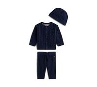 Tommy Hilfiger Newborn CABLE SET PANT + TOP W/BEANIE KN0KN02160 BLUE (Dark Night Navy) 24 Month