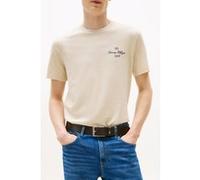 Tommy Hilfiger Outline Flag Script Classic Fit T-shirt Ecru Taille: S | T-shirts Basiques Outlet | Homme | Marron