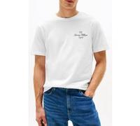 Tommy Hilfiger T-Shirt Manches Courtes Homme Outline Script Tee Regular Fit, Blanc (White), S