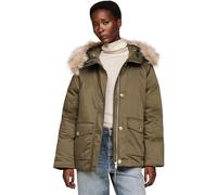 Tommy Hilfiger Parka Femme Padded Parka With Fur avec Patte de Boutonnage, Multicolore (Army Green), XS