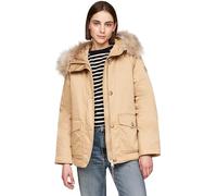 Tommy Hilfiger Parka Femme Padded Parka With Fur avec Patte de Boutonnage, Vert (Classic Khaki), XL