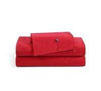 Tommy Hilfiger - Parure de lit, literie en Percale de Coton avec taies d'oreiller Assorties, Gracieuse et fraîche, Essentiels pour la Maison (Rouge, lit Double)