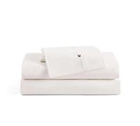 Tommy Hilfiger - Parure de lit, literie en Percale de Coton délavé avec taies d'oreiller Assorties, Gracieuse et fraîche, éléments Essentiels pour la Maison (Ivoire, très Grand lit)