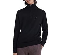 Tommy Hilfiger Pima ORG CTN Cashmere Zip Mock MW0MW28049 Pull à Demi, Noir (Black), M Homme