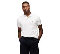 Tommy Hilfiger Polo décontracté à Manches Courtes pour Homme, Coupe Droite avec Coton Liquide, Blanc, Taille M