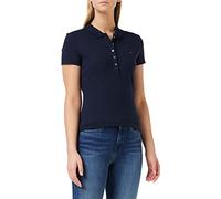 Tommy Hilfiger Polo Femme Heritage Short Sleeve Slim Polo avec Stretch, Bleu (Midnight), XS
