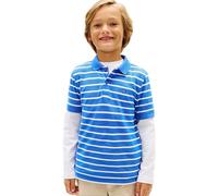 Tommy Hilfiger Polo Flag SS KB0KB09103 pour garçon, Bleu (Rayure Bleu Empire), 7 Ans