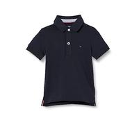 Tommy Hilfiger Polo Garçon Manches Courtes Coton Bio, Bleu (Sky Captain), 7 Ans