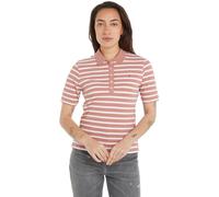 Tommy Hilfiger Polo Manches Courtes Femme 1985 Piqué Rayures Regular Fit, Multicolore (Breton STP/Teaberry/Ecru), M