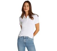 Tommy Hilfiger Polo Manches Courtes Femme 1985 Slim Pique Slim Fit, Blanc (Optic White), XL