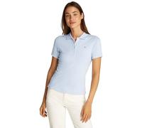 Tommy Hilfiger Polo Manches Courtes Femme 1985 Slim Pique Slim Fit, Bleu (Breezy Blue), XL