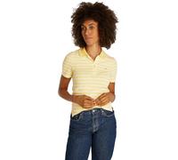 Tommy Hilfiger Polo Manches Courtes Femme 1985 Slim Pique Slim Fit, Multicolore (Citronella/Ecru STP), XL