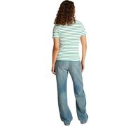 Tommy Hilfiger Polo Manches Courtes Femme 1985 Slim Pique Slim Fit, Multicolore (Ecru/Radiant Green STP), M