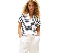 Tommy Hilfiger Polo Manches Courtes Femme Lyocell Tipping Open sans Patte de Boutonnage, Multicolore (Breton/ECU/Dark Night Navy), M