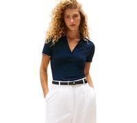 Tommy Hilfiger Polo Manches Courtes Femme Open Slim Fit, Bleu (Dark Night Navy), 3XL