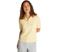 Tommy Hilfiger Polo Manches Courtes Femme Regular Fit, Multicolore (Citronella/ Ecru Stp), L