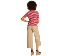 Tommy Hilfiger Polo Manches Courtes Femme Regular Fit, Multicolore (Primary Red/Ecru STP), M